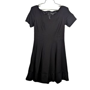 White House Black Market Mini Fit & Flare Dress Short Sleeve Black Women Size 2